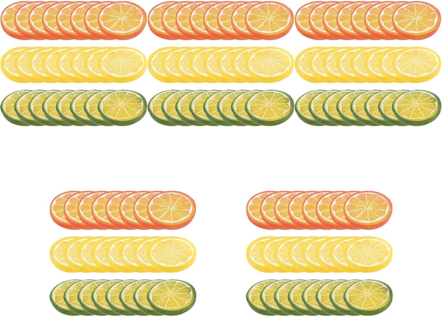 Alipis Fake Plastic Lemon Slices: 120 Pcs Artificial Simulation Fruit Lemon Slices for Party Home Kitchen Restaurant Halloween Christmas Decoration