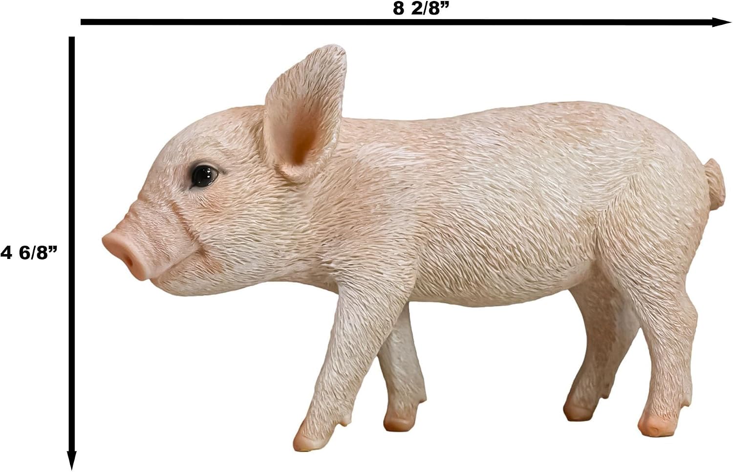 Ebros Adorable Realistic Animal Farm Babe Piglet Pig Statue 8" Long Rustic Country Piggy Pet Porcine Pigs Collectible Figurine