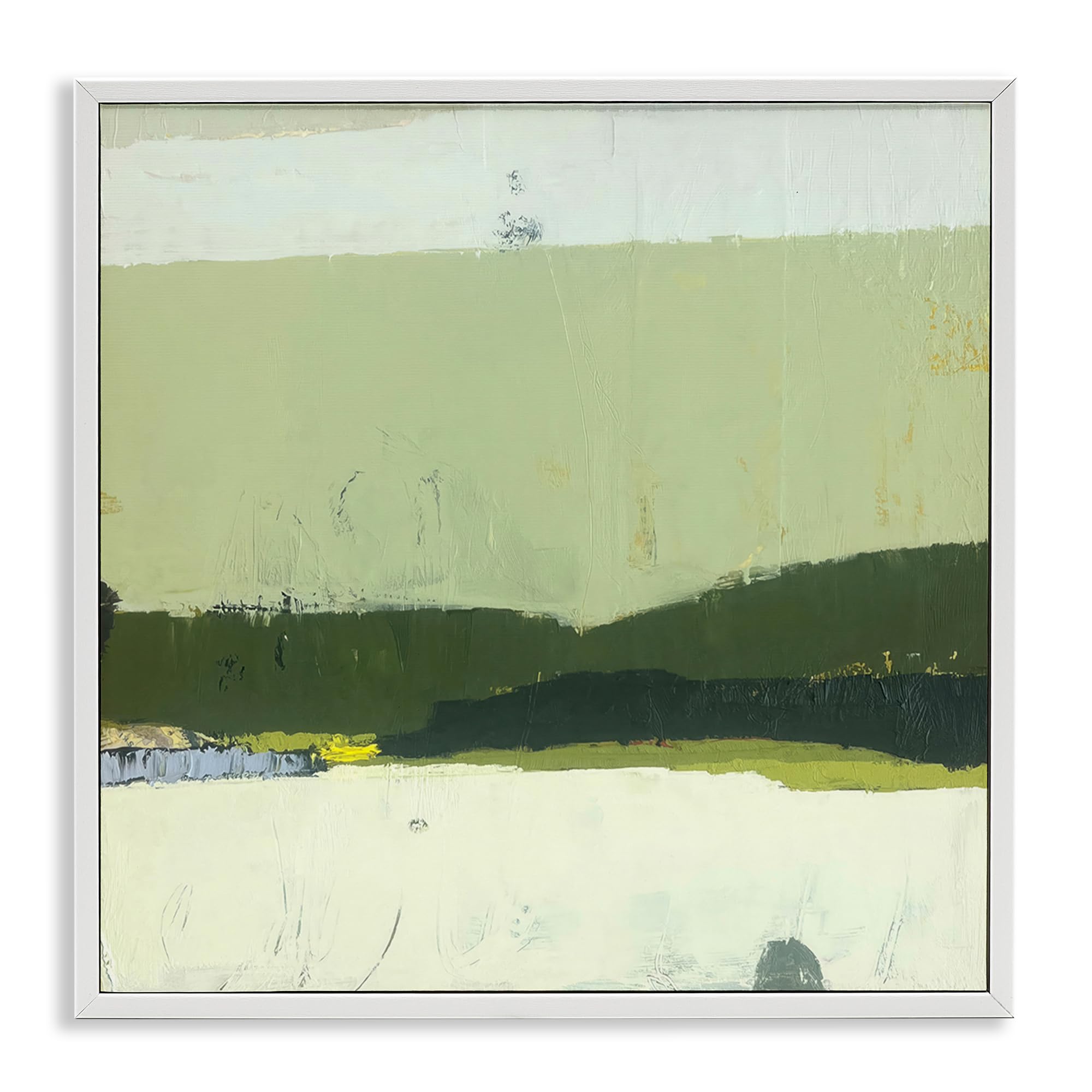 Serene Layered Landscape Abstract, 24 x 24 Inch Framed Giclée Print