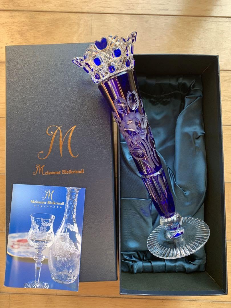 【本日限定】MEISSENER BLEIKRISTALL一輪挿し 色被せ一輪挿し「マイセンフラワー」 レッド | MEISSENER