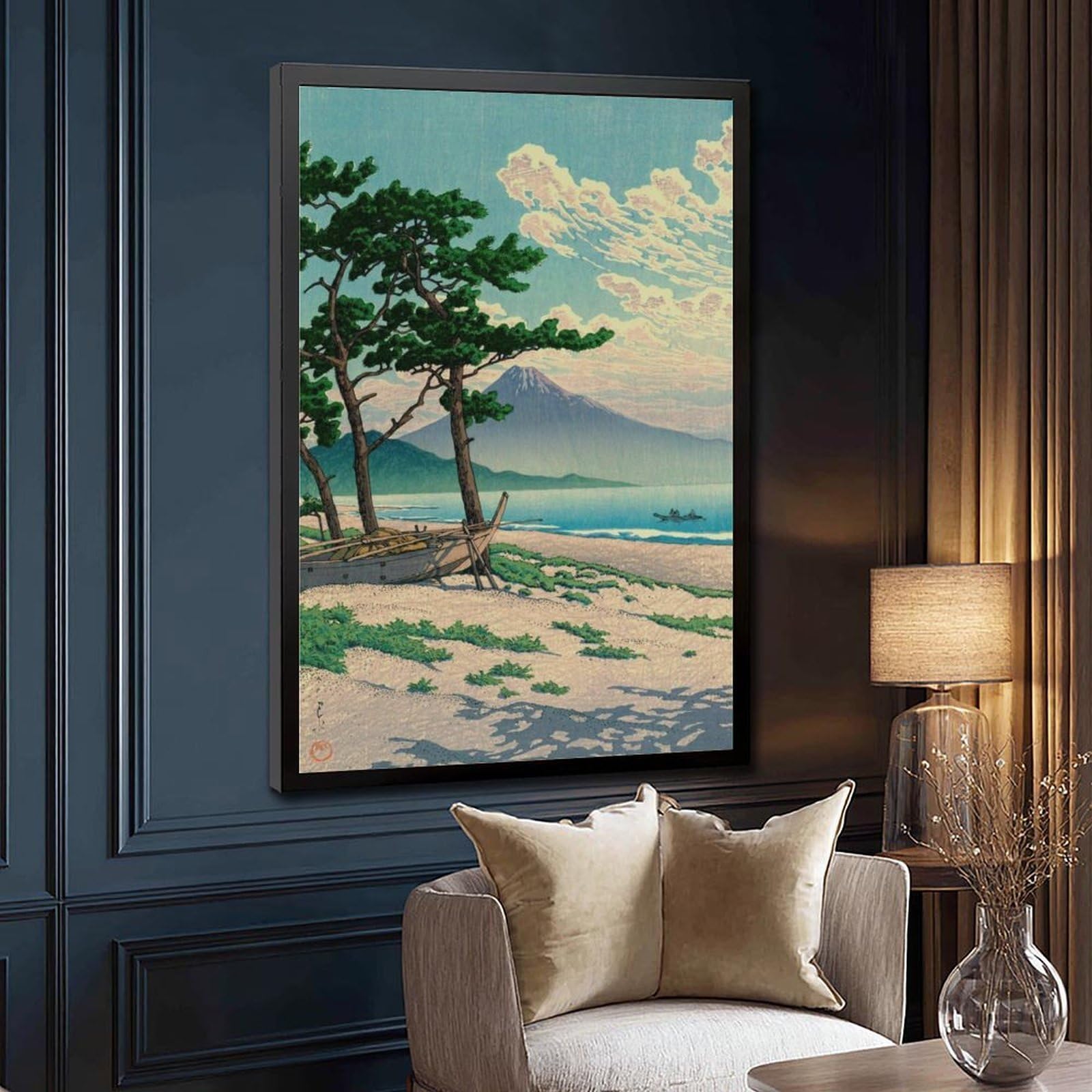 LXWNZE Pine Beach at Miho by Kawase Hasui(50) Poster su tela da parete decorazione artistica da parete per soggiorno camera da letto decorazione 61 cm L x 91,4 cm W