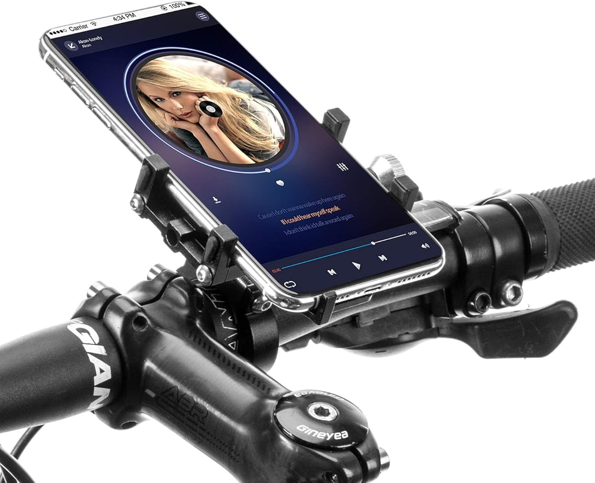 ROCKBROS Fahrrad Motorrad Handyhalterung für 4.2-6.8 Zoll Smartphone 360° Drehbar Ebikes Halterung für Lenker 22.2 bis 31.8mm Universal