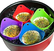 Silicone Egg Poachers Premium (Set of 4) Easy Clean Poaching Pods, Baking Mold Cups, Perfect Poached Eggs Everytime