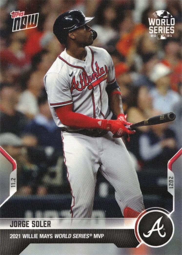 2021 Topps Now #1041 Jorge Soler Wins World Series MVP Award Baseball Card Atlanta Braves