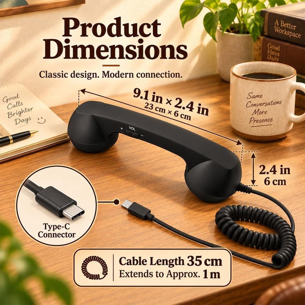Retro Dial Bop Phone Receiver Handset for iPhone,Hand Held Telephone image 2