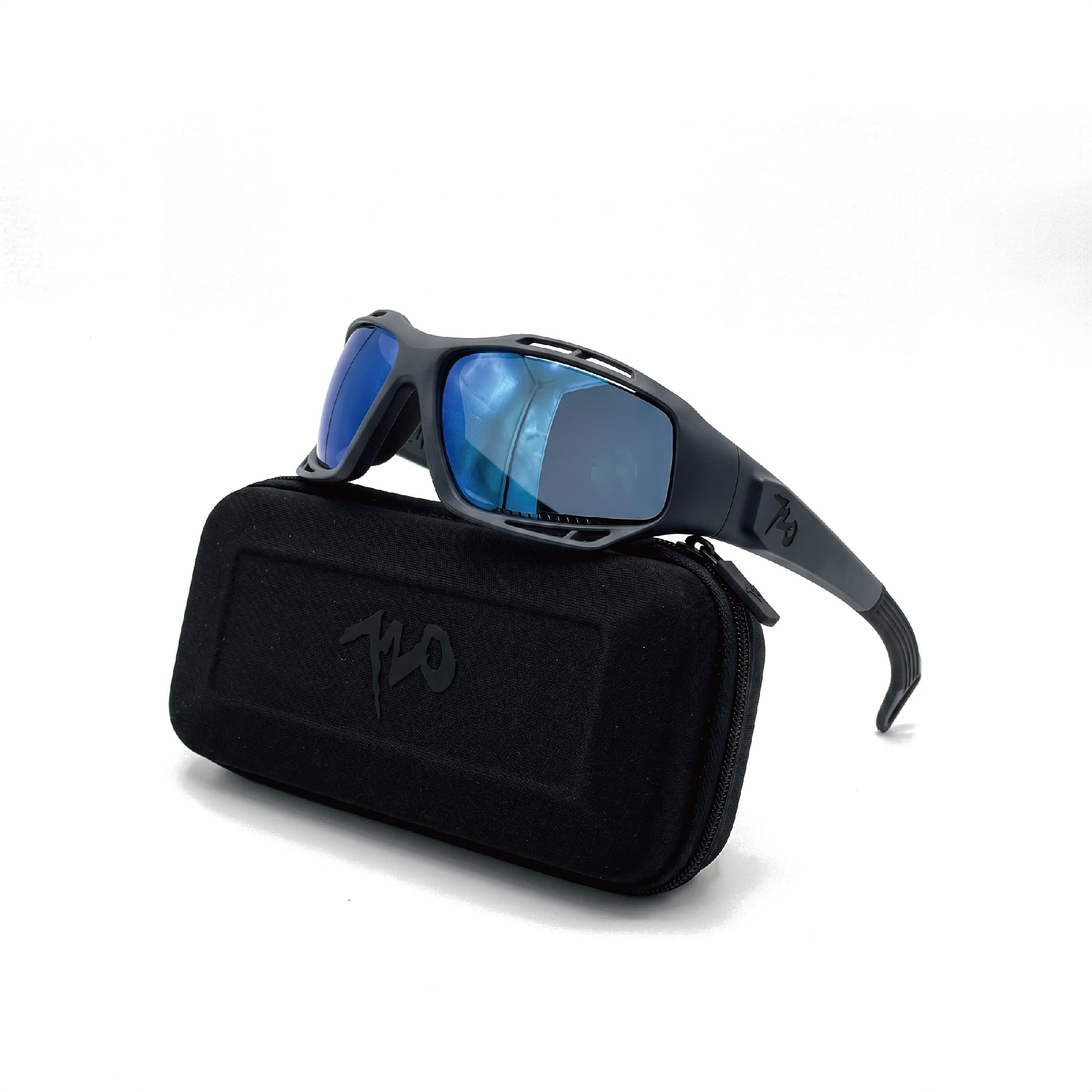 Stingray Polarisierte schwimmende Sonnenbrille - UV400-Schutz für Männer und Frauen, ideal für Wassersport (mattschwarz/blaue Linse)