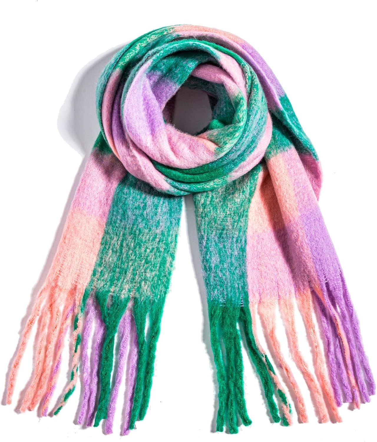 TUSHUSTY Winter Women Chunky Scarf Warm Blanket Big Thick Large Oversized Wrap Colorful Long Solid Scarves