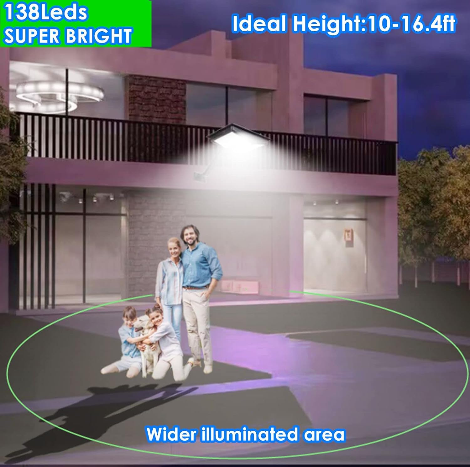 HULPPRE 2Pack 138Leds Bright Solar Flood Lights Outdoor Motion Sensor with Remote Wider Illuminated Area/4 Light Modes/Adjustable Bracket ip65 Security Light for Wall,Yard,Patio,Street,Shed,Barn