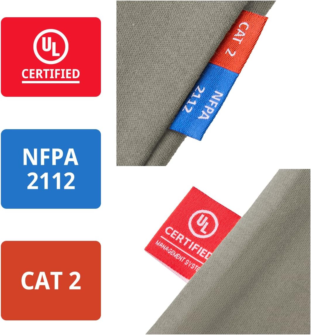 FR Hoodies for Men - 7OZ Flame Resistant Hoodie NFPA 2112/CAT2 Compliant | UL Certified Safety Work Shirt & Welding Gear - Image 4