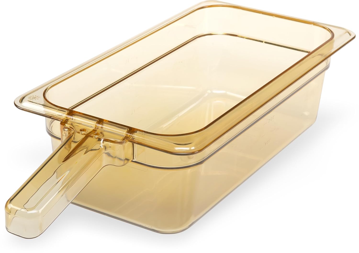 Carlisle FoodService Products 30861H13 StorPlus High Heat Food Pan with 1 Handle, 4" Deep, Third Size, Amber