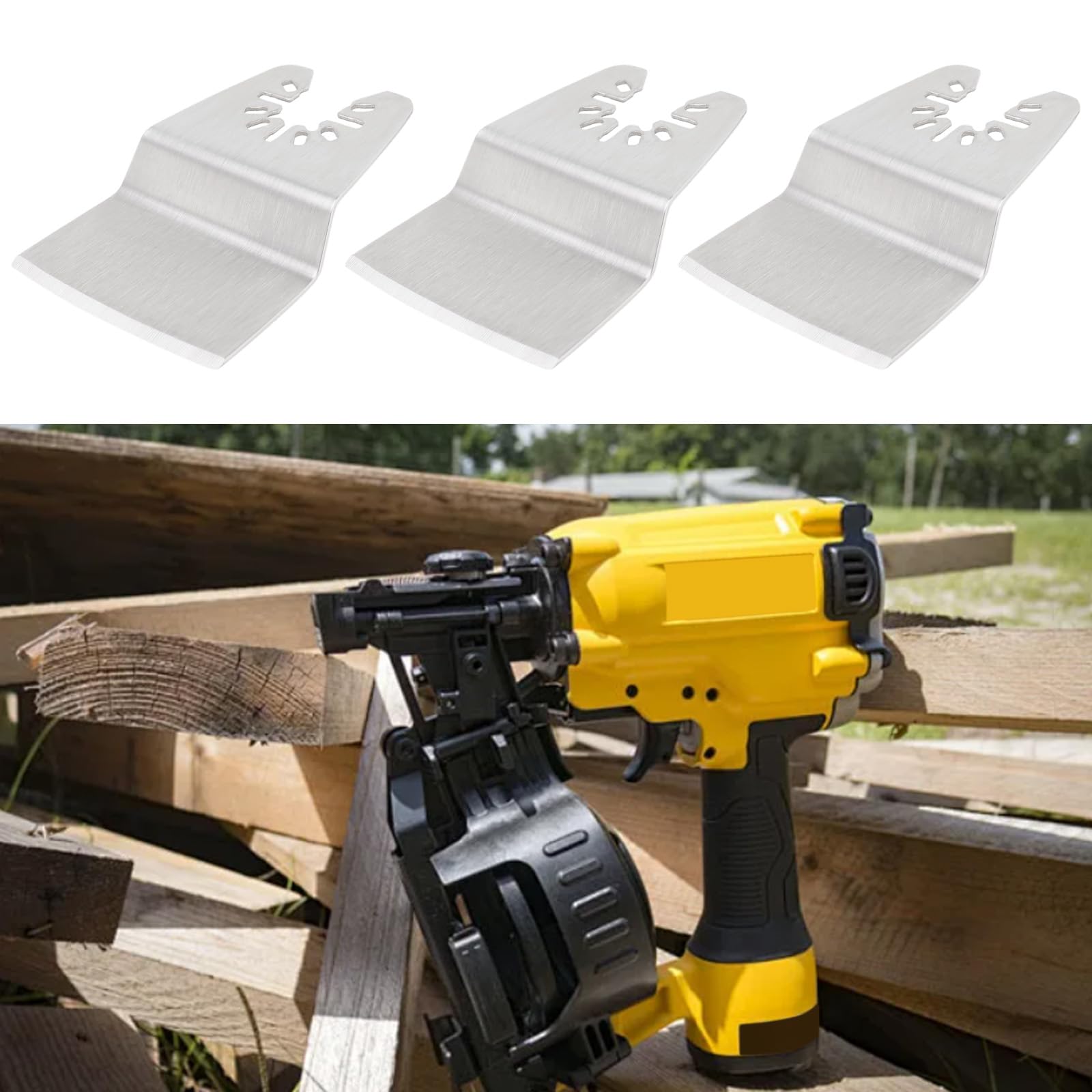Be In Your Mind 12pcs Oscillating Multi Tool Scraper Blades Stainless Wide Flat Scraper Blades Compatible with Dewalt Compatible with Makita 52x71mm - Image 2