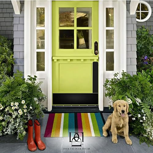 Deck The Door Decor | Dog Scratch Door Protection Plate - Anodized Aluminum - 3M Adhesive Mount - Multiple Finish Colors - Sizes For All Doors (4 X 22, Satin Black) #TOP2