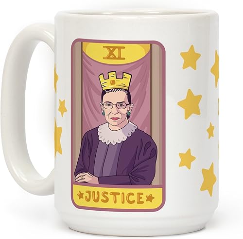 Miniatura 1 de LookHUMAN Ruth Bader Ginsburg Justice Tarot blanco 15 oz taza de café de cerámica