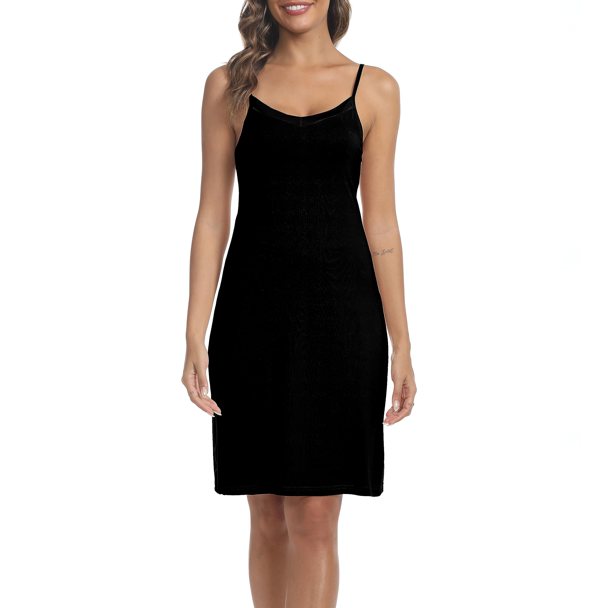 Xuepelit Nachthemd Damen Unterkleid Damen Sexy Nachthemd Sommer Unterröcke Spaghetti Strap Sexy Negligee Full Slip Spaghettiträger Kleid