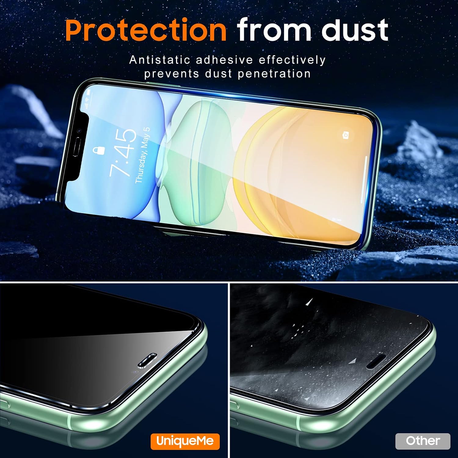 [3 Pack] INGLE Compatible with iPhone XR Screen Protector,Full Coverage Tempered Glass Screen Protector Film Edge to Edge Protection for iPhone XR - Black