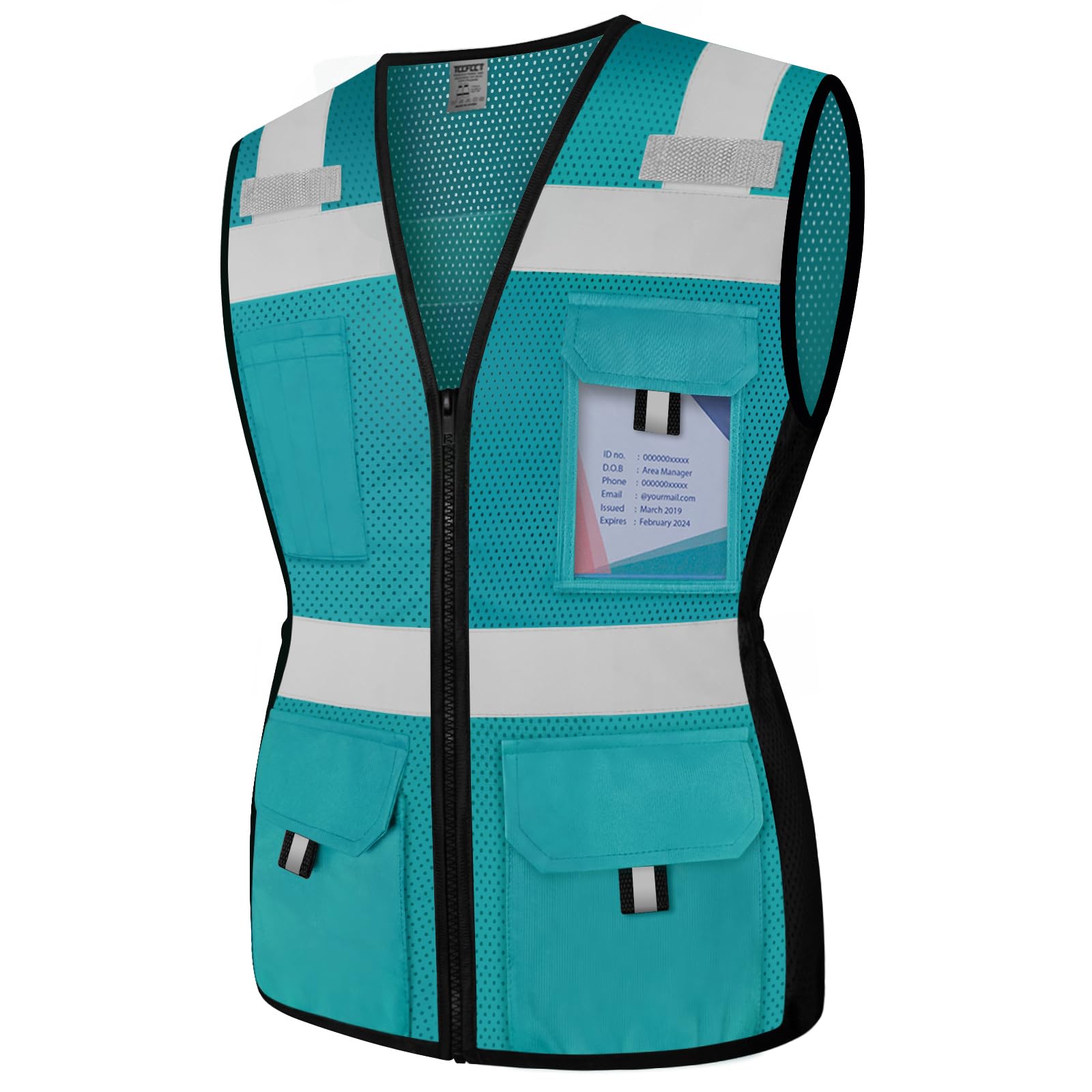 Amazon Vest M/Lサイズ TCCFCCT Safety Vest for Women 11 Pockets Mesh Reflective