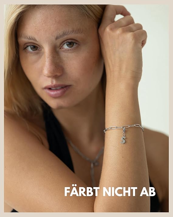 Letterhanger met letter A - schakelhanger Initiaalbedeltje van roestvrij staal I Chirurgisch stalen hanger voor bedelarmband Letterhanger met letter A - schakelhanger Initiaalbedeltje van roestvrij staal I Chirurgisch stalen hanger voor bedelarmband