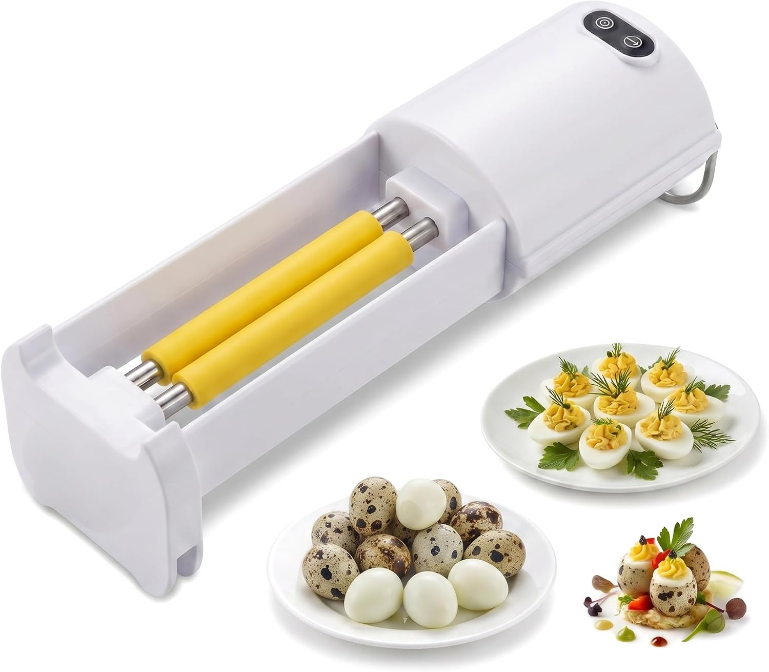 Electric Quail Egg Peeler Machine Only for Cooked Quail Eggs, 3 Second Fast Automatic Quail Egg Shell Remover, Food Grade Quail Egg Peeling Tool Compact Kitchen Gadget for Home & Commercial Use