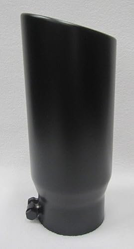Miniatura 5 de PUNTA DE ESCAPE DIESEL DIESEL ROLLADA NEGRO PLANA DE 4 "x 5" X 12 " (NEGRO ON)