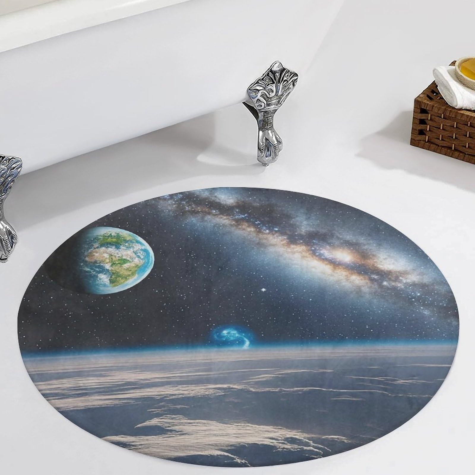 Petit tapis de sol lavable rond et antidérapant