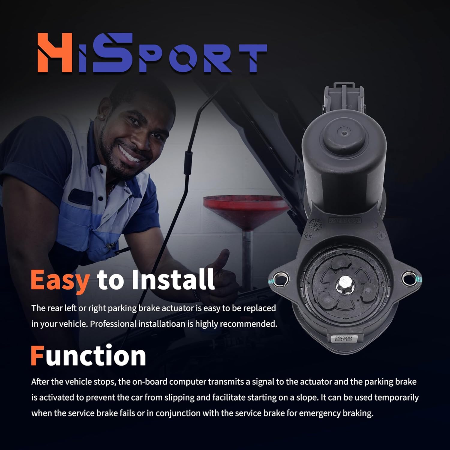 HiSport Rear Parking Brake Actuator - Compatible with Ford F-150 2015-2023 Replaces FL3Z2B712A JL3Z2B712A