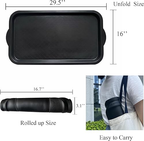 Miniatura 2 de PetLike Bandeja de botas para entrada, bandeja de comida para mascotas, bandeja de goma impermeable para zapatos para interiores y exteriores,