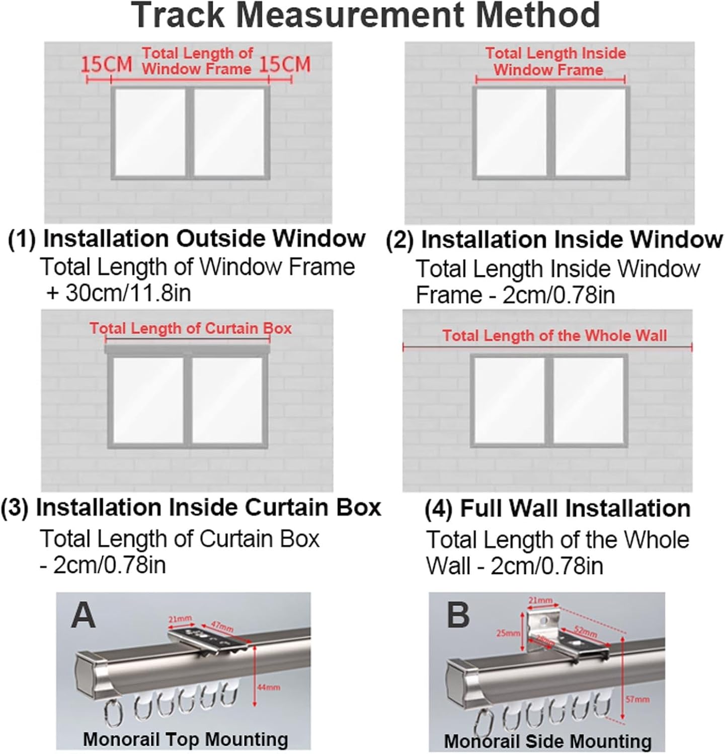 Heavy Duty Aluminum Curtain Track - 400cm (4x100cm) Ceiling & Wall Mount with Accessories for Window Treatments - Elegant B-Gold Finish, Durable & Stylish