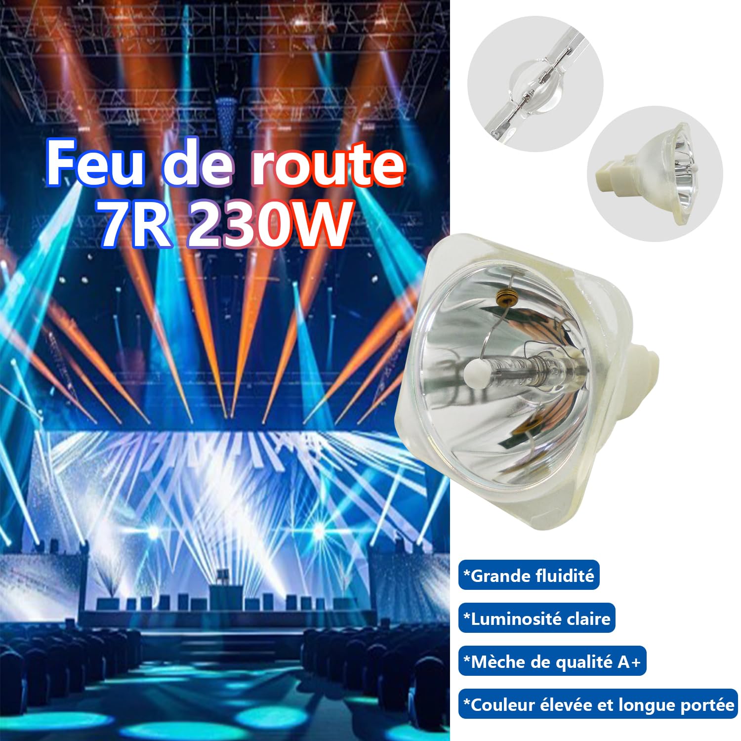 MSD Platinum Beam 230W 7R Lamp per Luce a fascio con testa mobile, Lampada 7R 230W per Teste Mobili Luci dj, Lampada da Palcoscenico Elettroniche Lampadina 230W Lampadina di ricambio