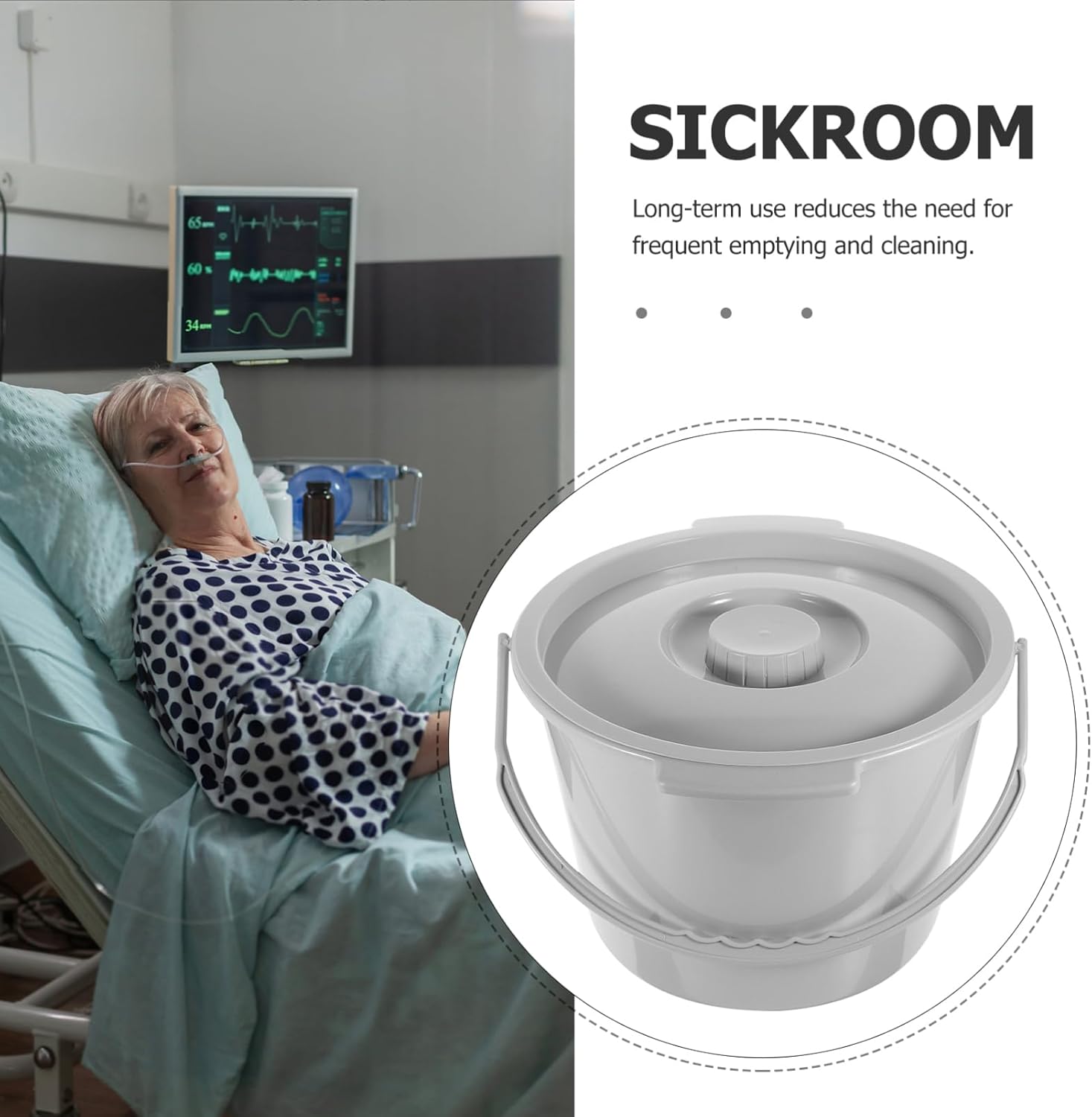 Portable Toilet Chair Lid Capacity Spittoon for Adults and Disabled Easy to Pot for Home and Outdoor Use and Urinal