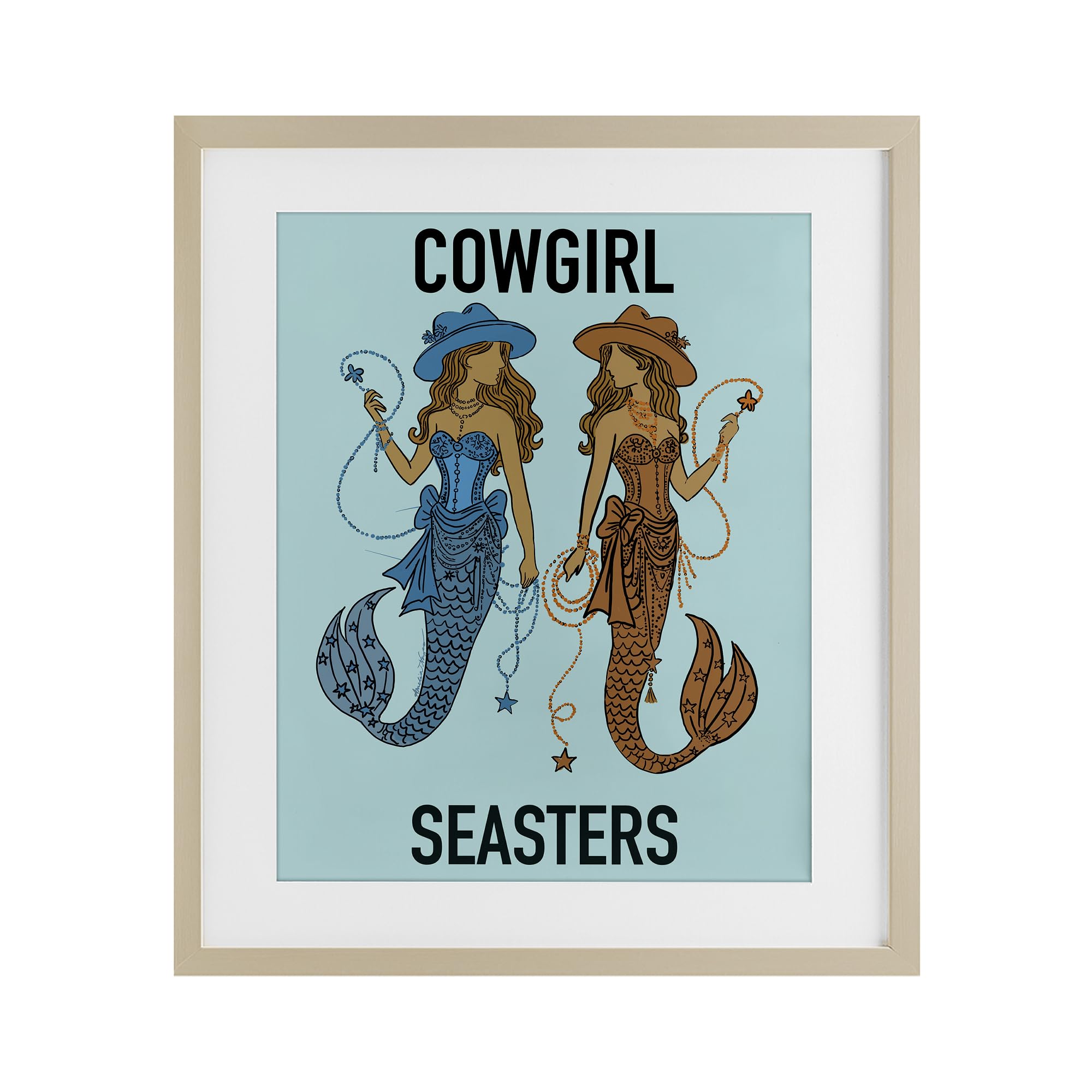 Affiche sous verre Cowgirl Seasters de Stupell Industries au cadre élégant