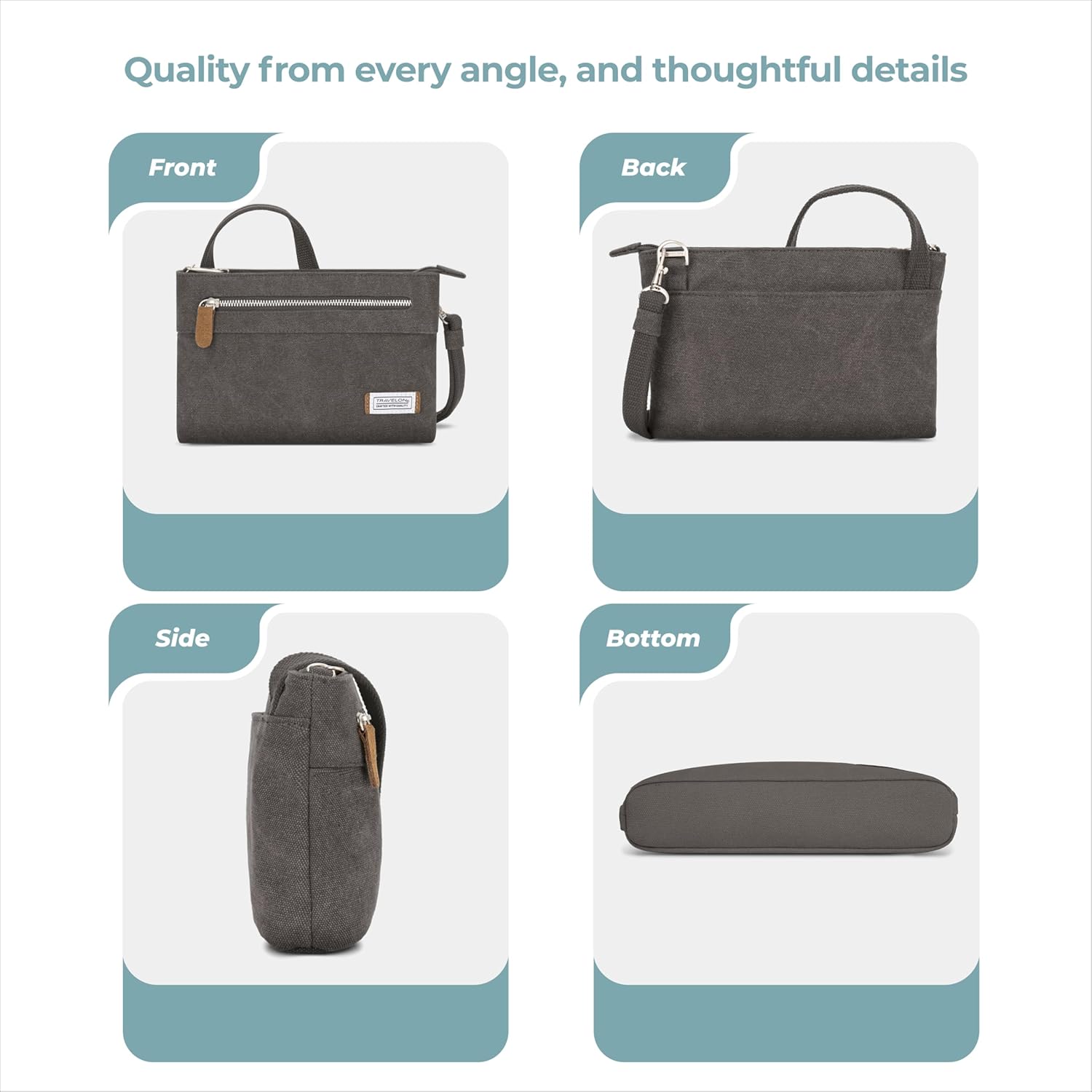 Travelon Women's Anti-Theft Heritage Small Crossbody Cross Body Bag - Image 5