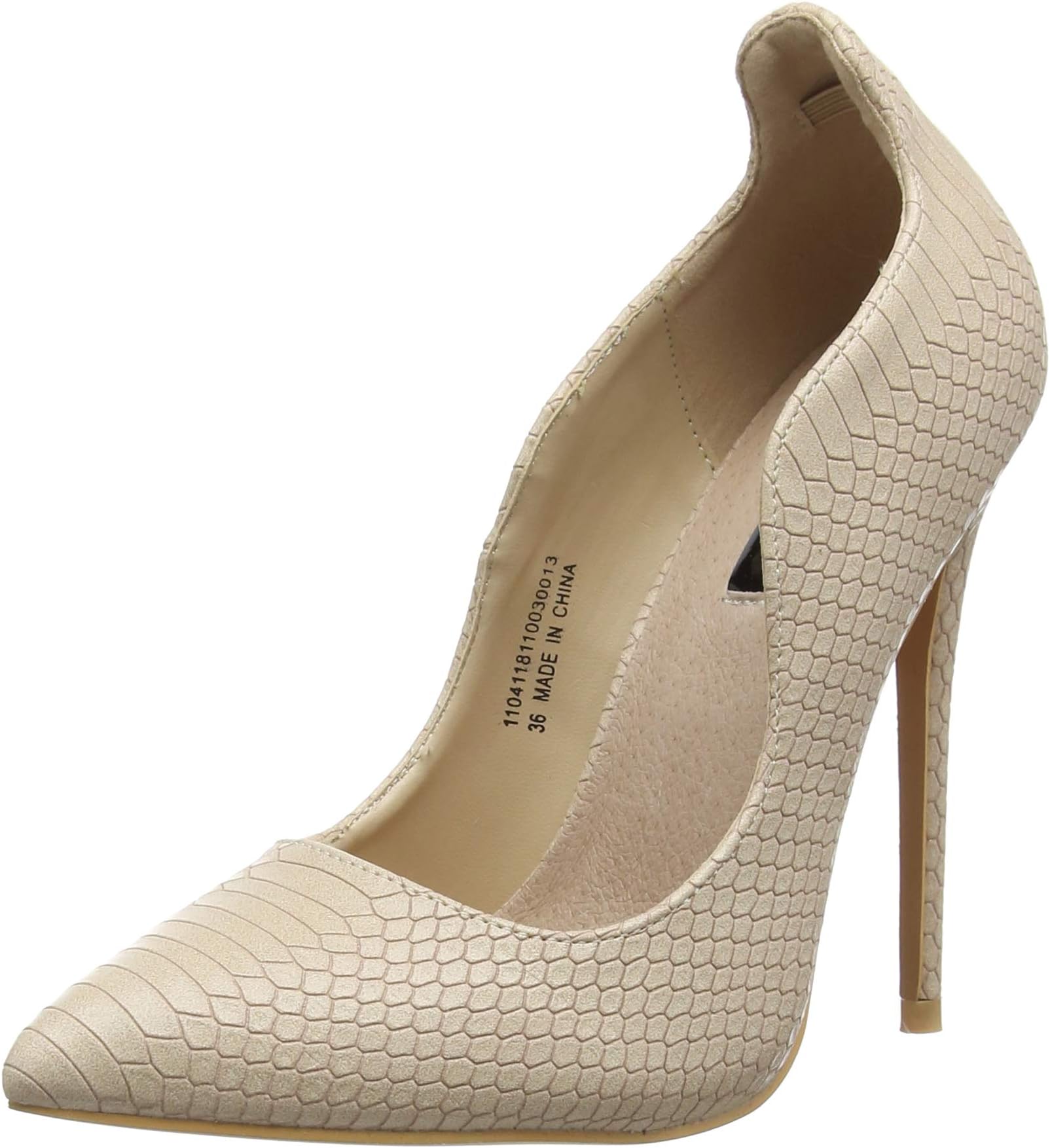 Lost Ink Women's Abi Curved Topline Court (Wide Fit) Closed Toe Heels