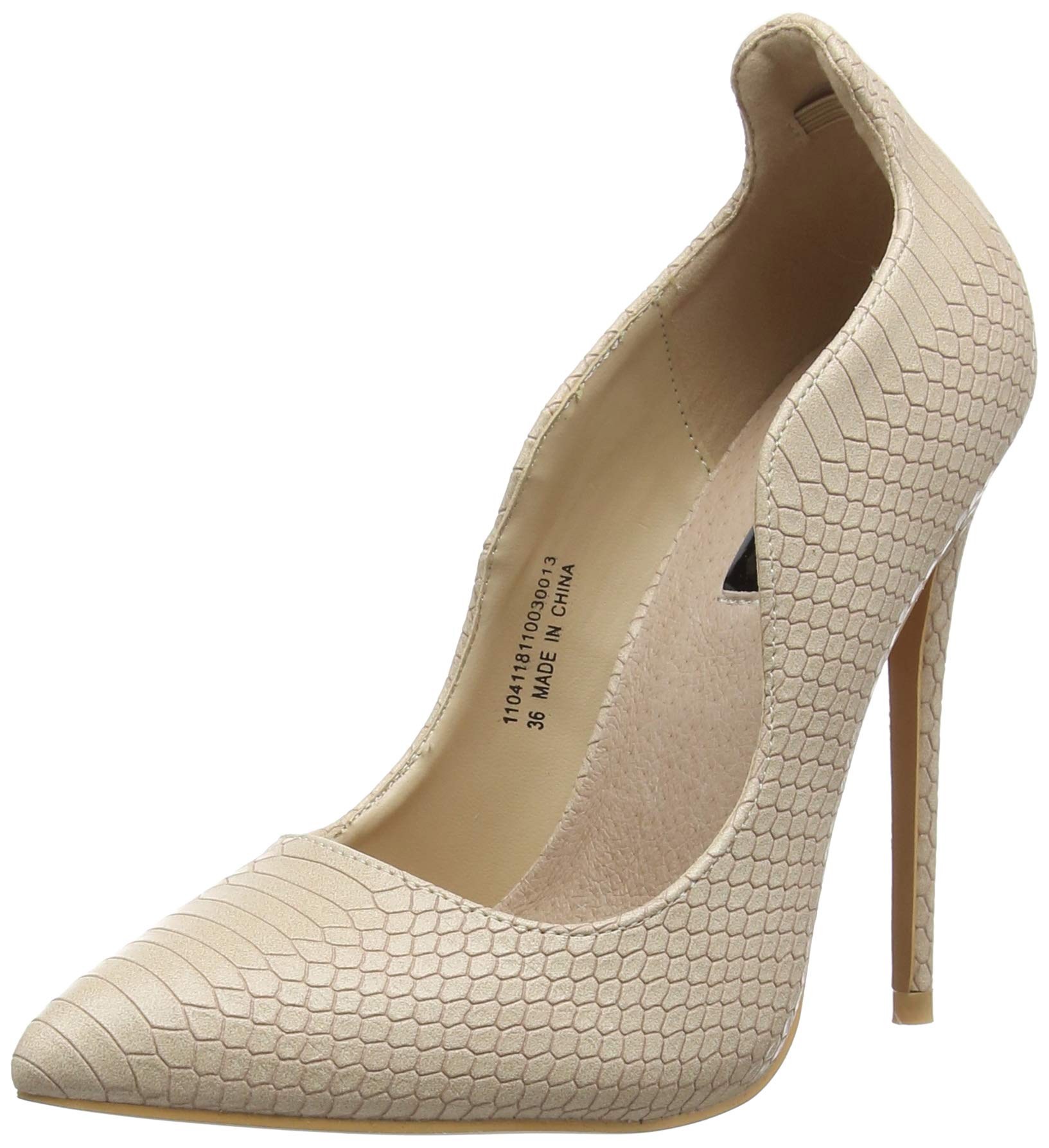 Lost Ink Women's Abi Curved Topline Court (Wide Fit) Closed Toe Heels