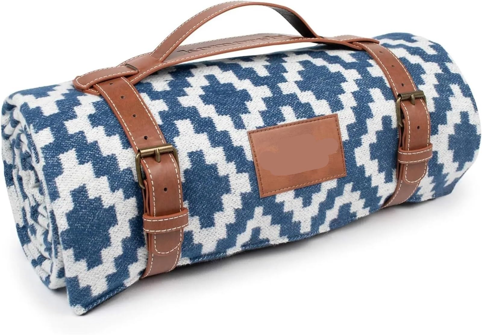 Telo Picnic Coperta da picnic extra large, coperta esterno impermeabile, pieghevole e portatile, spiaggia antisabbia con maniglia for il trasporto in morbido cotone(Blue)