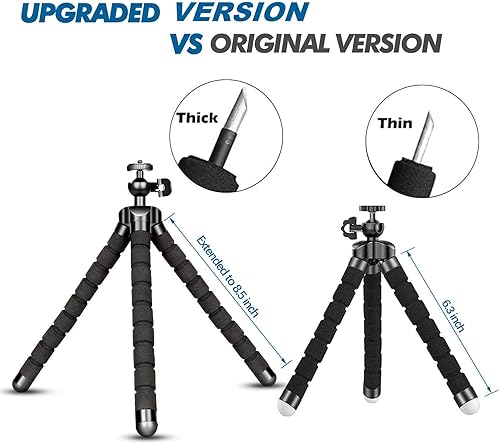 Miniatura 4 de Trípode flexible para teléfono Mini Stand Bundle con 60 "Selfie Stick Trípode Estabilizador para iPhone Android Cámara Soporte Grabación Vlogging