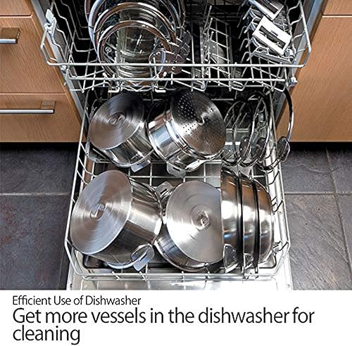 Miniatura 5 de Cristel C14QLKSAPA Strate - Juego de cacerola de 1 cuarto de galón con tapa, mango largo y 2 agarres (5 piezas), color plateado