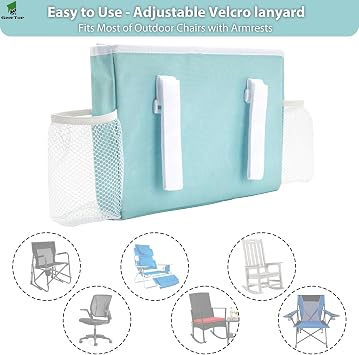 GEERTOP Portable Beach Chair Cup Holder Attachment Ultralight Armrest Caddy Organizer Water Bottle Holder for Outdoor Camping, Lawn Patio, Stadium Chairs