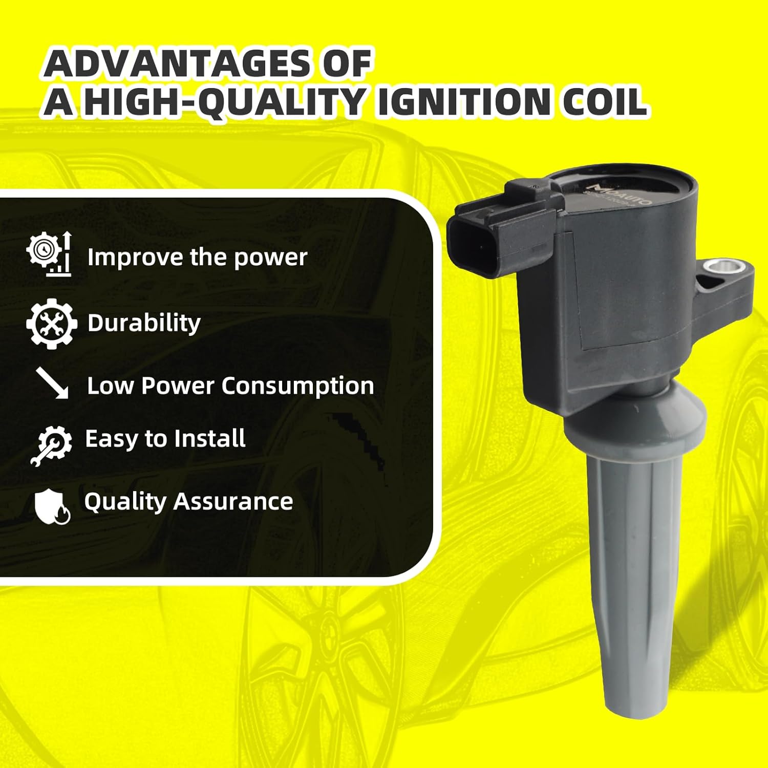 Set of 4 Ignition Coils Pack 9E5Z-12029-A UF621 DG522 & 4 PCS Iridium Spark Plugs Compatible with Ford Fusion 2010-2020 Escape 2009-2019 Ranger 2013-2020 Lincoln MKZ - 2.0L 2.5L