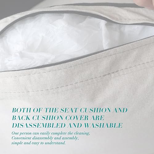 Miniatura 12 de Lestar Sofá de tela de 3 plazas, sofás tapizados modernos de 3 plazas con clavos y reposabrazos (beige) Beige,Gris