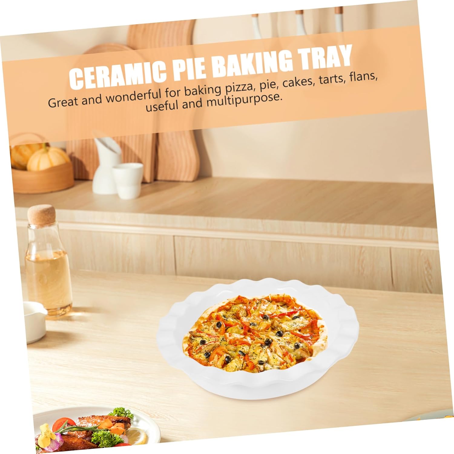 Dish for Baking Round Bakeware Pizza Pan Easy to Clean for Home Restaurant Use Design for Tarts Quiches
