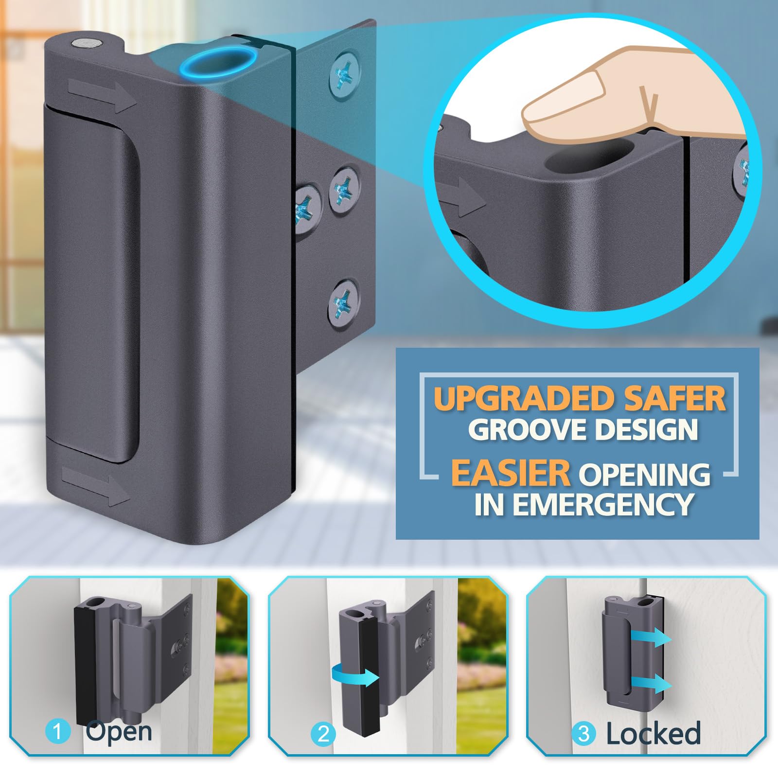 Snapklik.com : Home Security Door Reinforcement Lock - Door Locks For ...