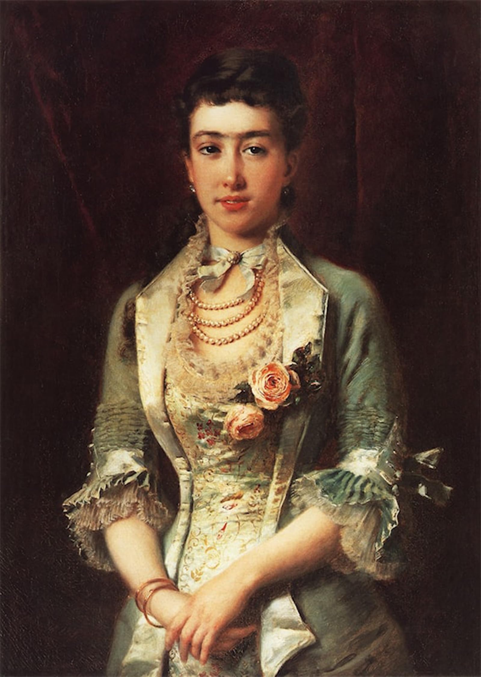 ARTXLXXBN Famous Print Painting Colorful Art Print Portrait of E.p. Letkova by Konstantin Yegorovich Makovsky Canvas Art Decorations for Home Decor 60x90cm