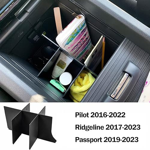 Miniatura 8 de TACOBRO Organizador de consola central divisores y organizador de guantera para Pilot 2016-2022 / Ridgeline 2017-2022 2023/Passport 2019-2022 2023