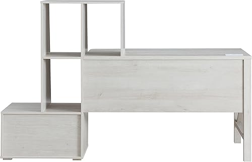 Miniatura 7 de ioHOMES Garvine - Escritorio moderno de 1 cajón, roble blanco