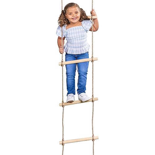 Squirrel Products 6 ft. Climbing Rope Ladder for Kids - DIY Swingset Addition for Outdoor Play Equipment