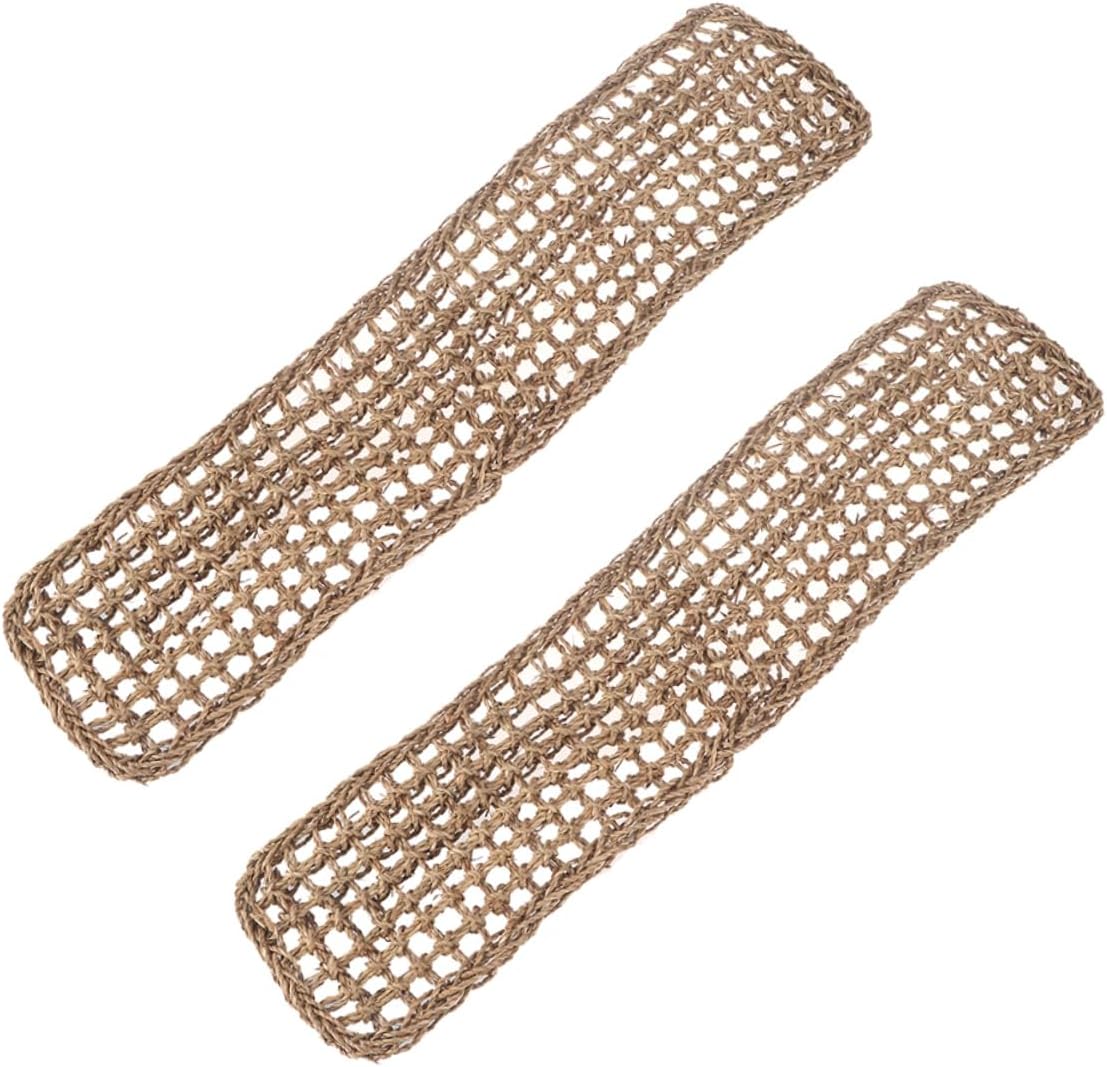 ORFOFE 2pcs Reptile Seagrass Hammocks for Lizards Iguanas Geckos Pet Snake Mat Easy to Clean Dry Lizard Tank Accessories