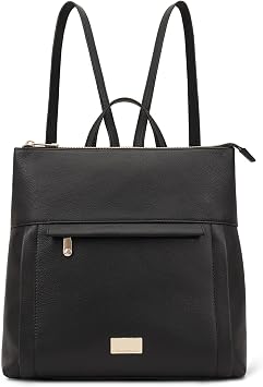 Paul Costelloe Genuine Leather Backpack for Women with Adjustable Shoulder Straps, Otava Jet Black