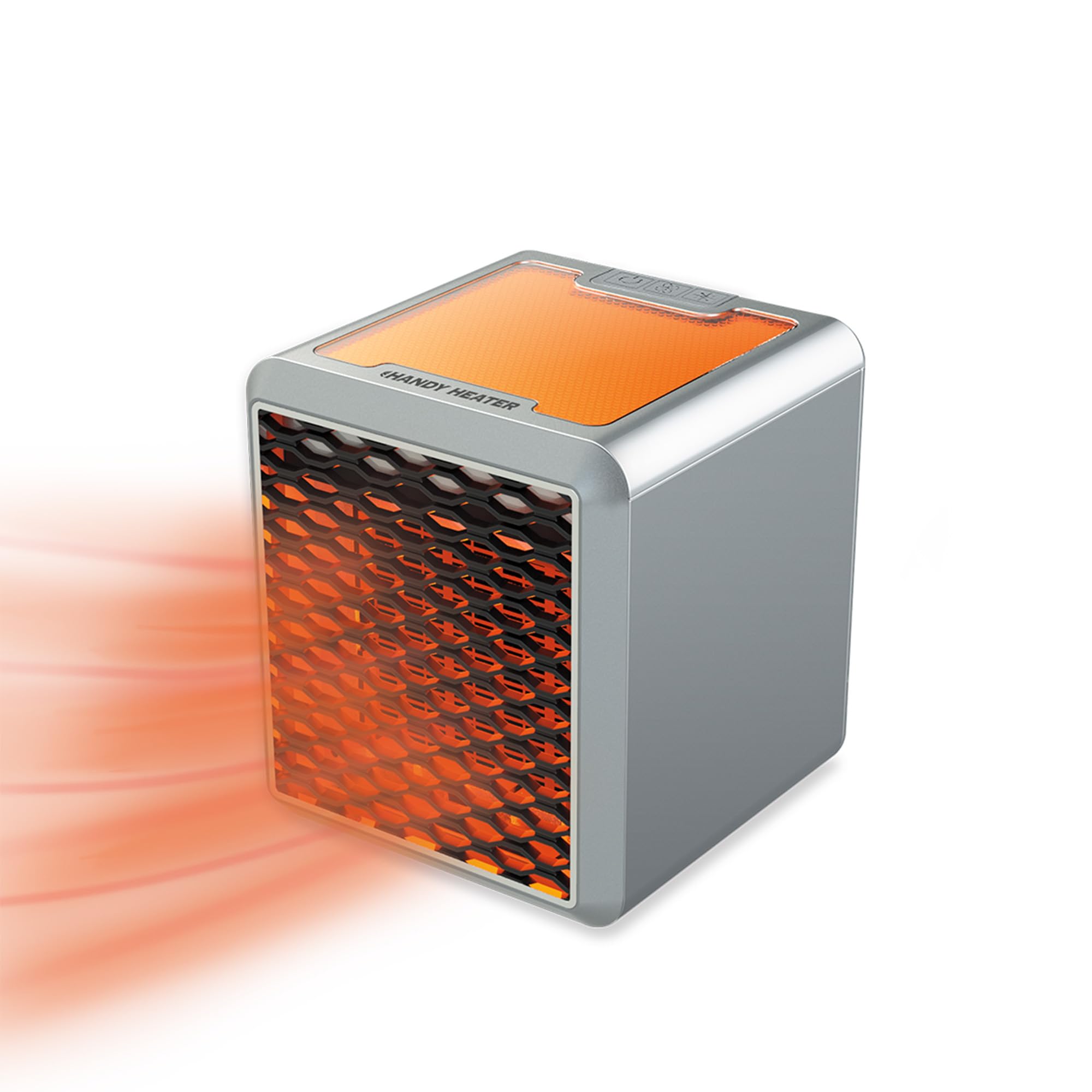 Livington Handy Heater Power Cube - tragbare, leise Mini-Keramikheizung - 1200 Watt - Energiesparend & kosteneffizient - 7 LED-Stimmungslichter - ideal für Büro, Garage, Küche, Werkstatt uvm.