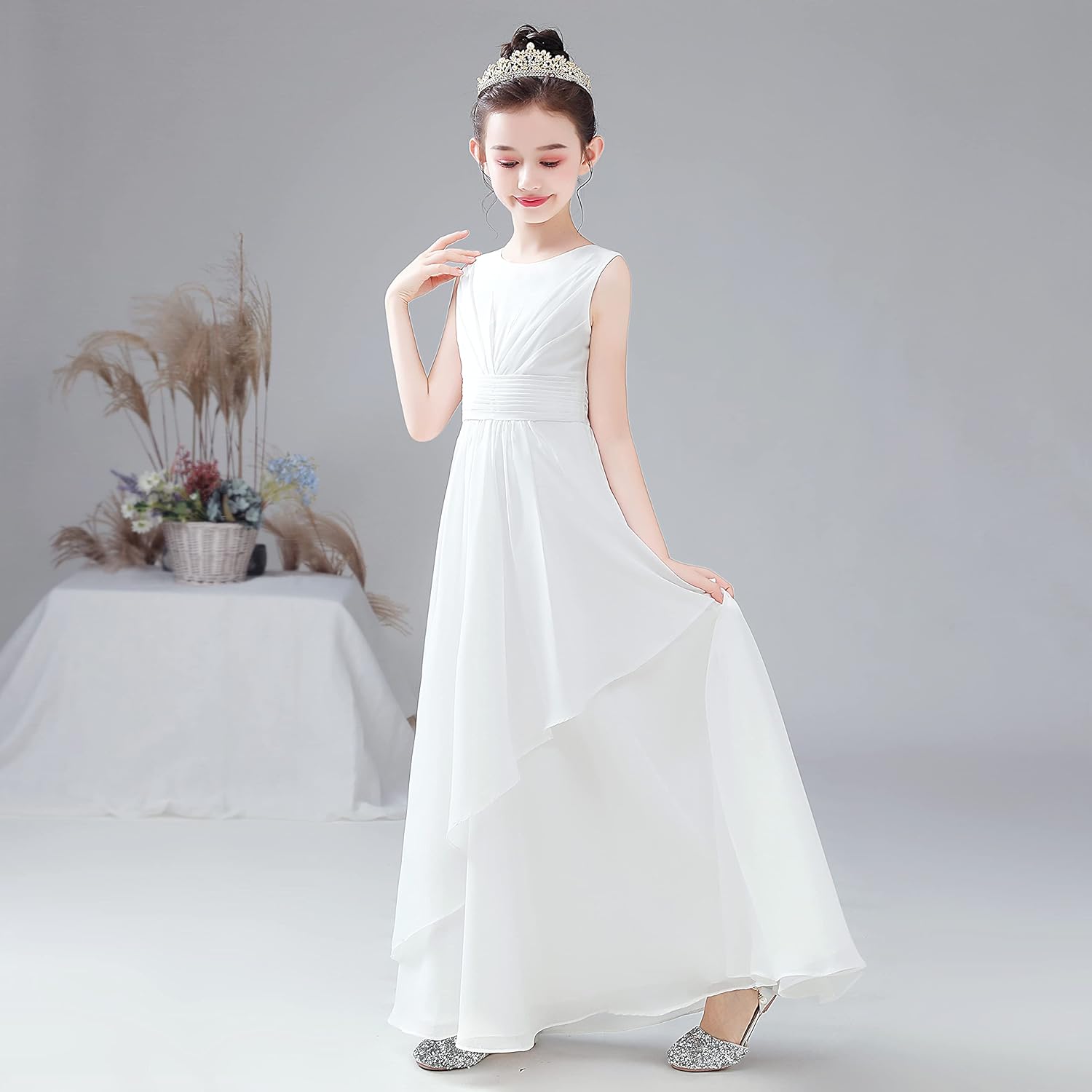 dideyttawl Chiffon Flower Girl Dresses Wedding Junior Bridesmaid Dress Evening Party Girls Formal Gown Princess Dress - Image 2