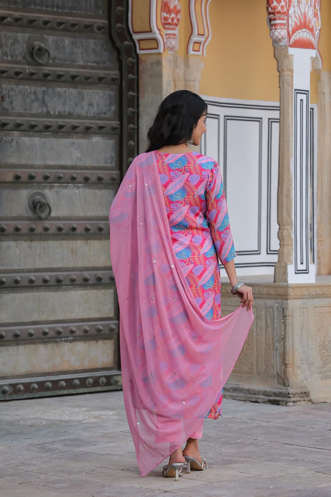 ANNI DESIGNER Kurta da donna in misto cotone con palazzo